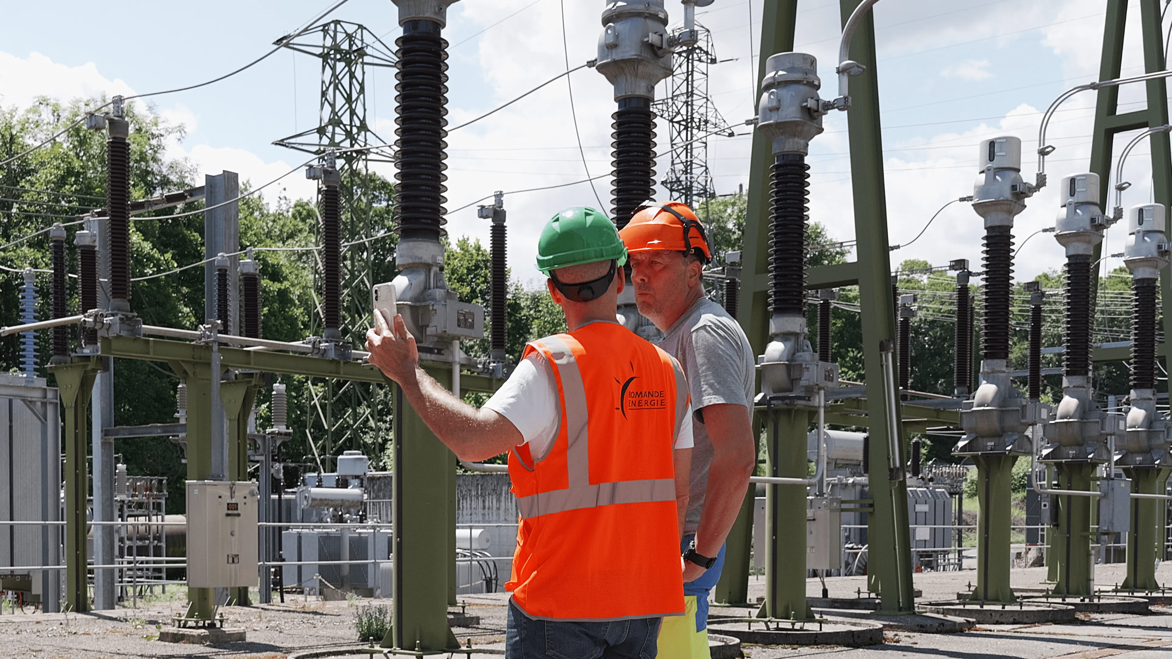 Collaborateurs Romande Energie au poste de Montcherand