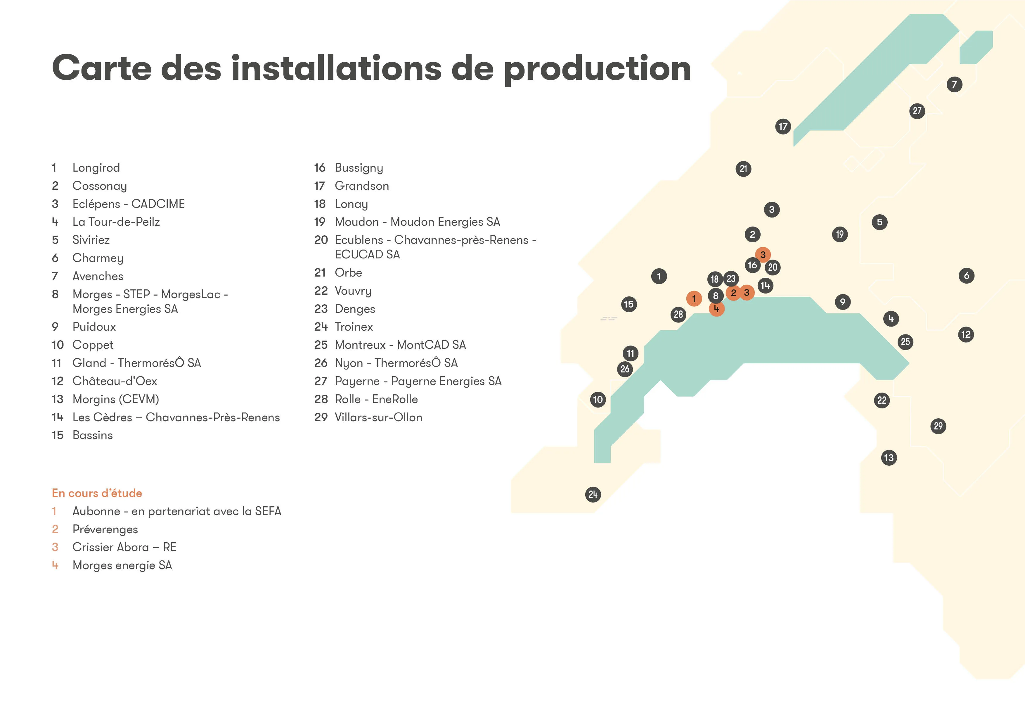carte de nos installations