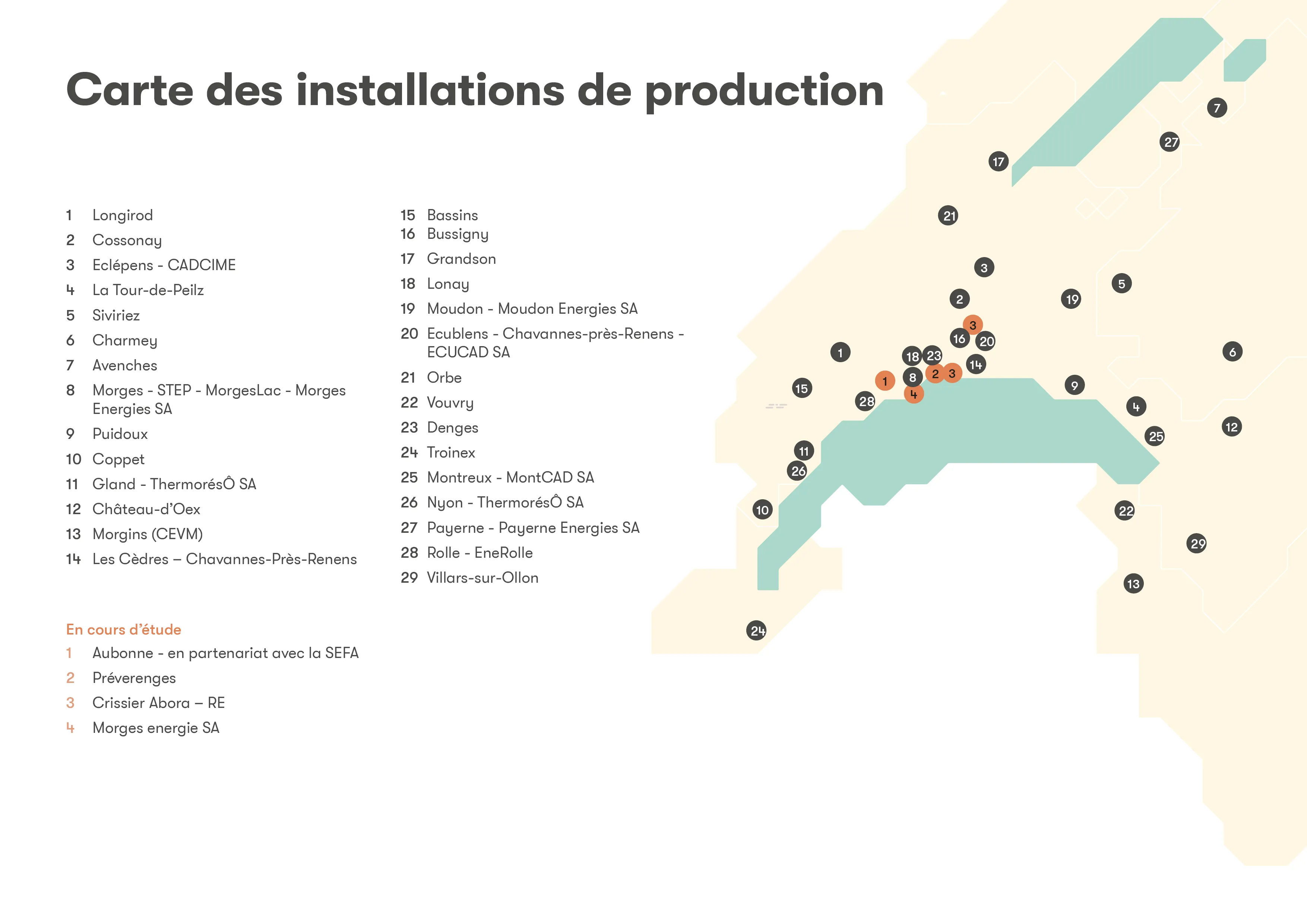 carte de nos installations de chauffage à distance